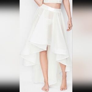 Victoria’s Secret bridal skirt sequin waist hi low ruffle skirt Large